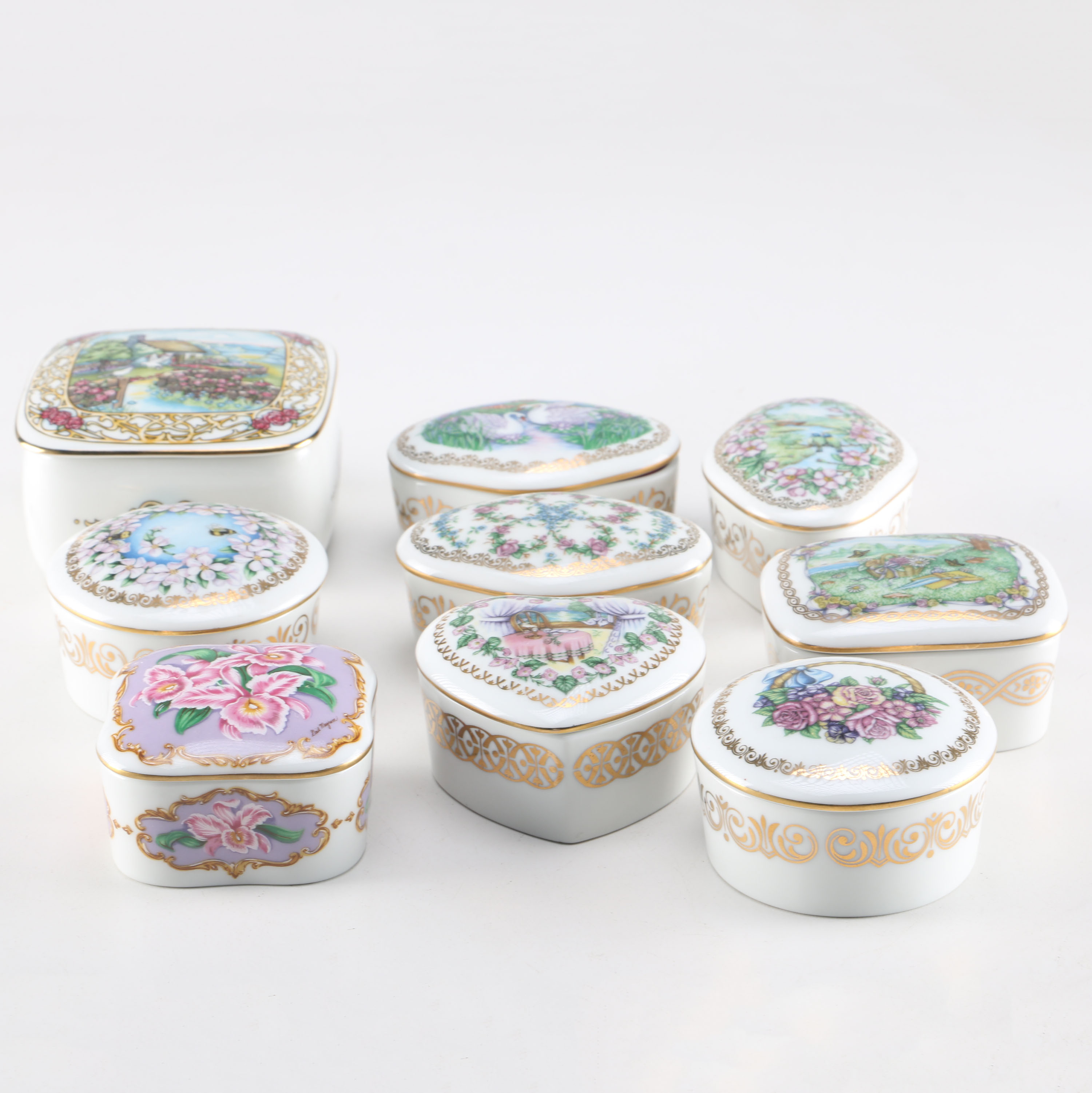 Collection of Heritage House Porcelain Music Boxes