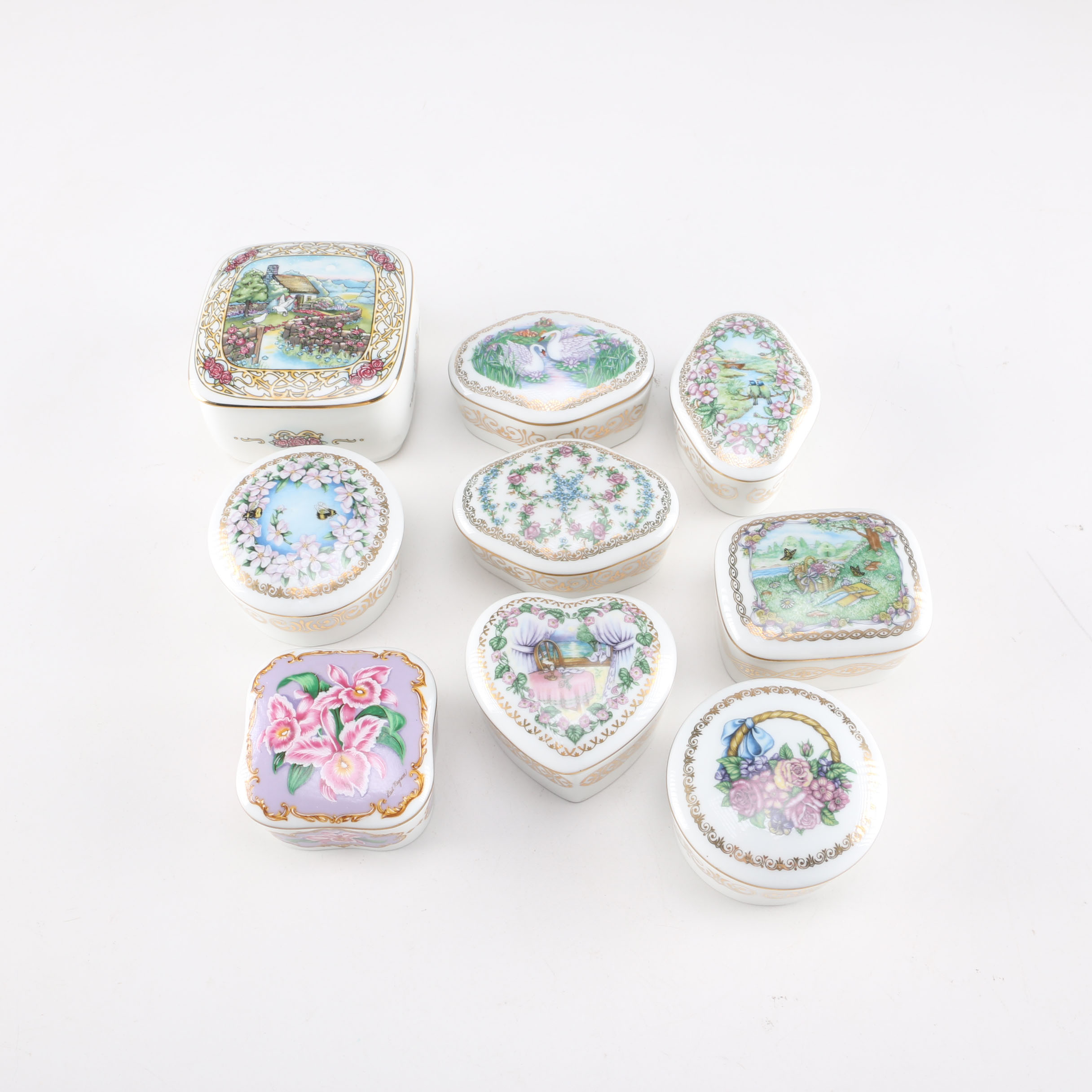 Collection of Heritage House Porcelain Music Boxes