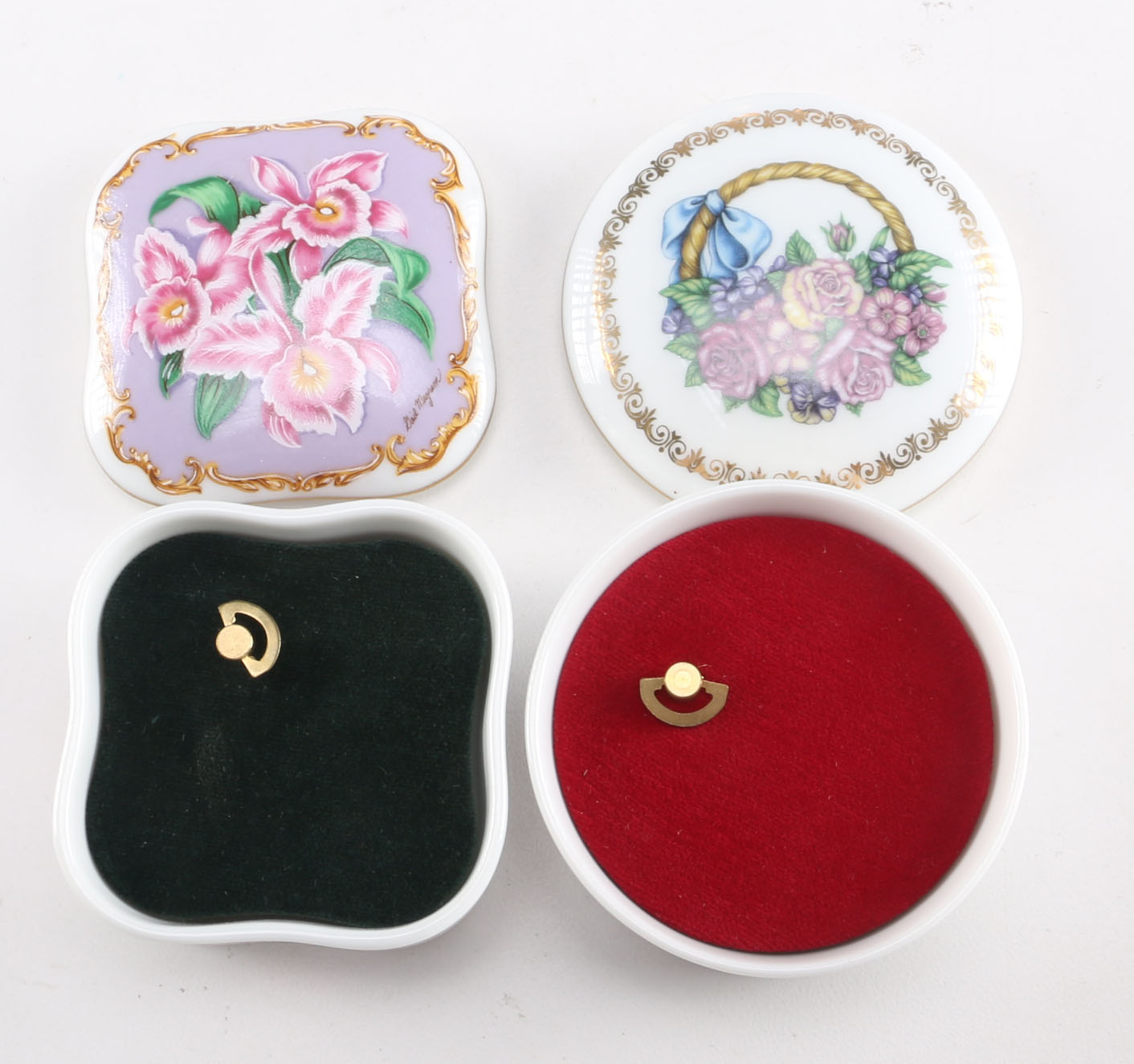 Collection of Heritage House Porcelain Music Boxes