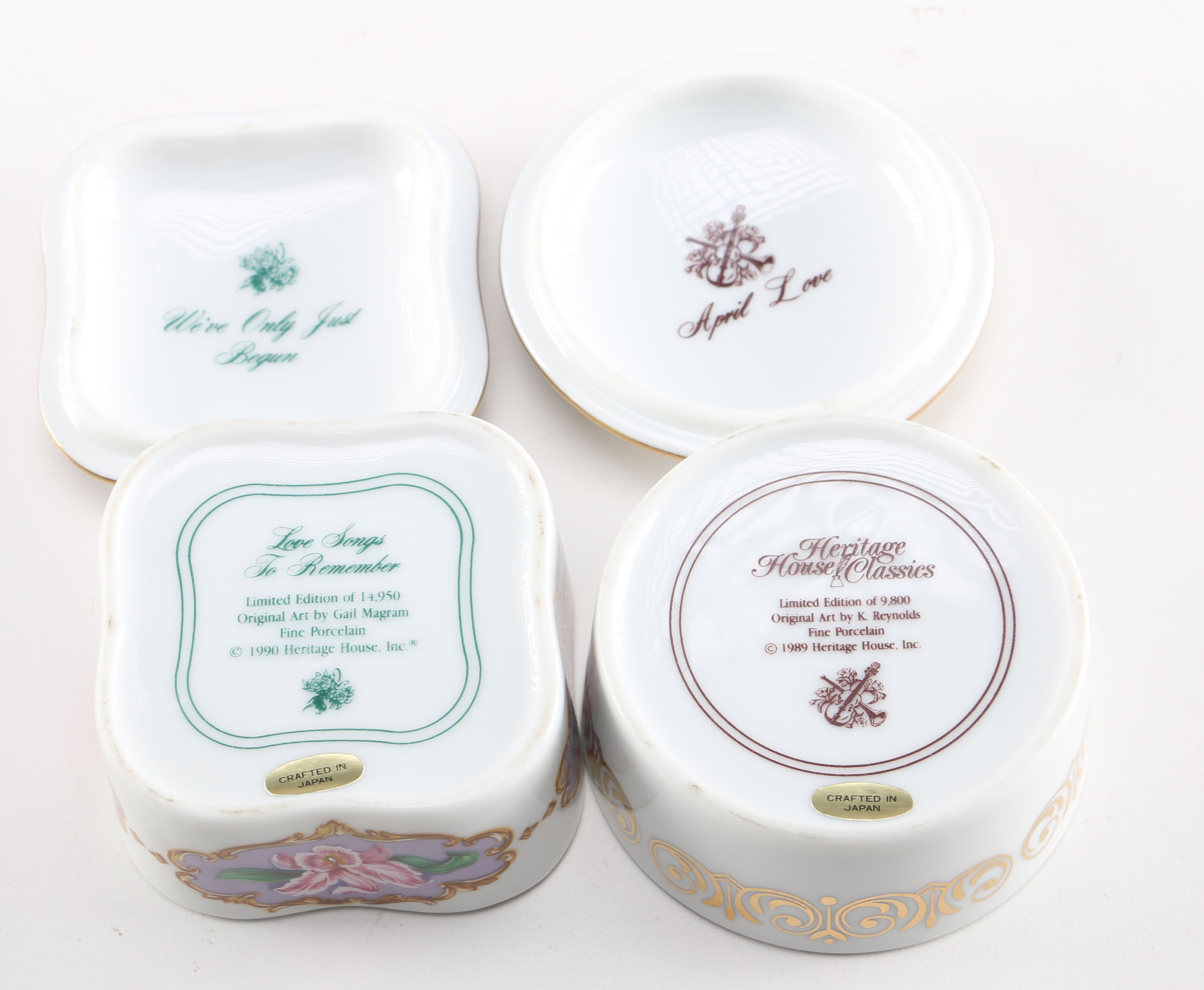 Collection of Heritage House Porcelain Music Boxes