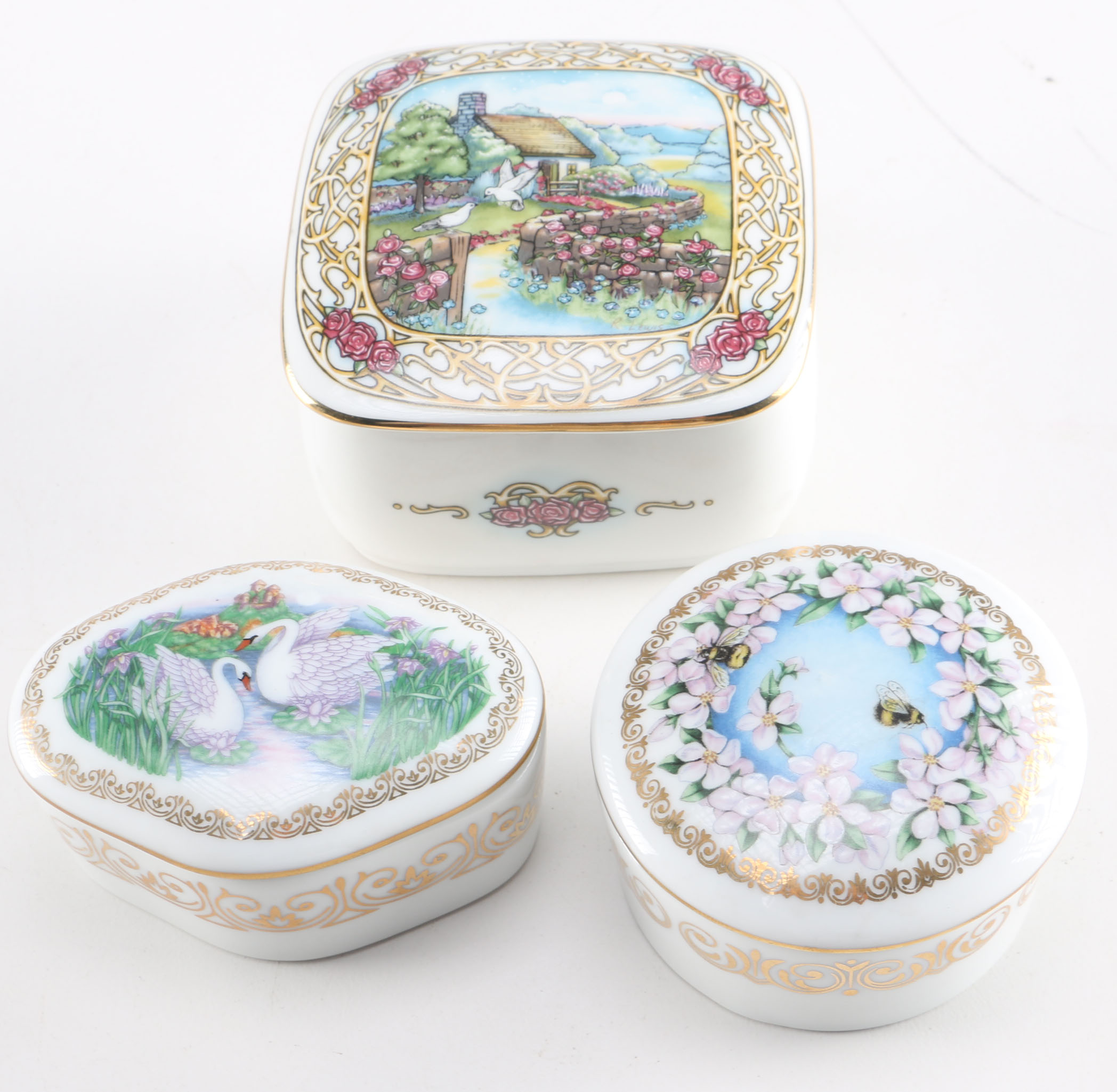 Collection of Heritage House Porcelain Music Boxes