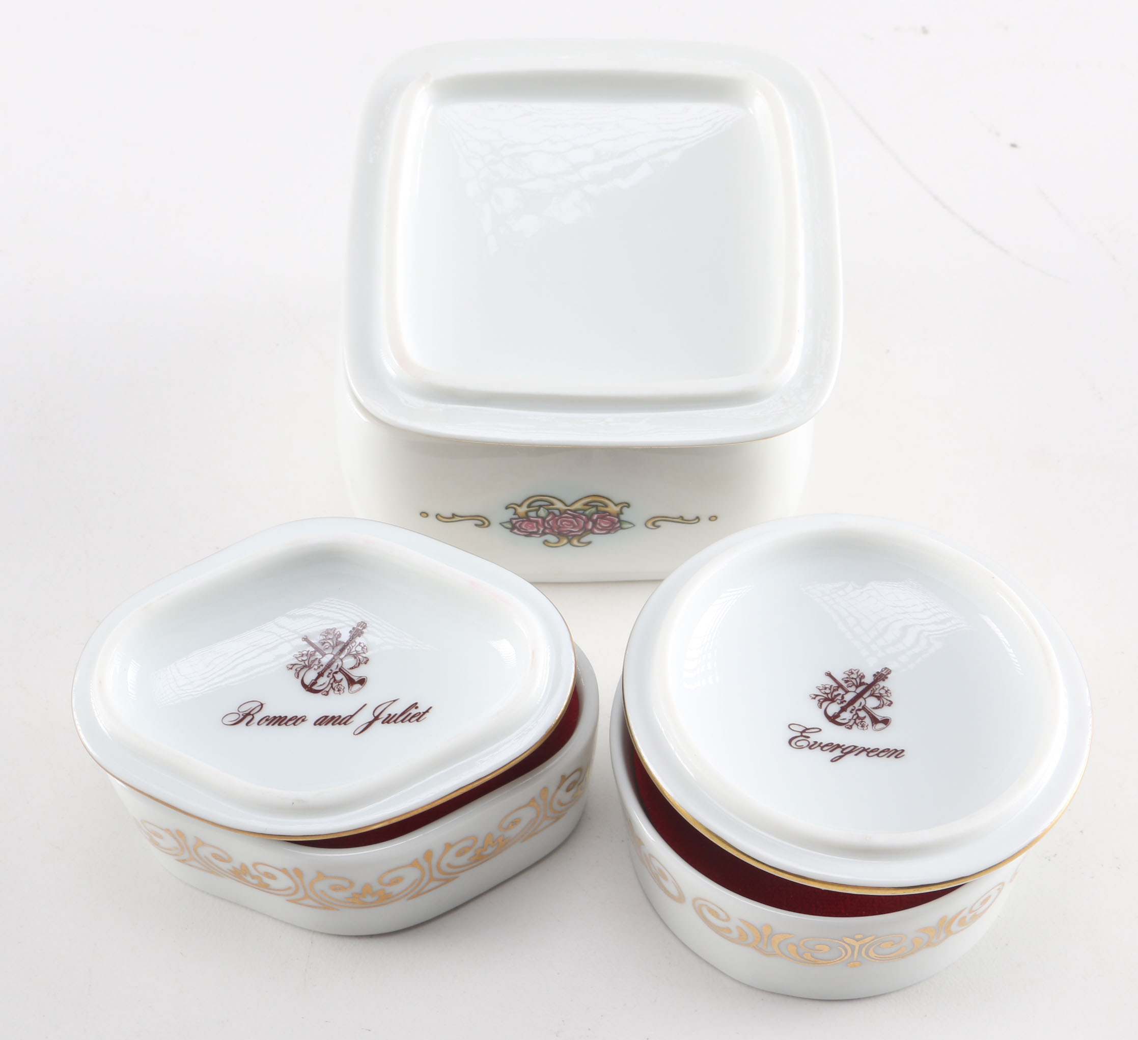 Collection of Heritage House Porcelain Music Boxes
