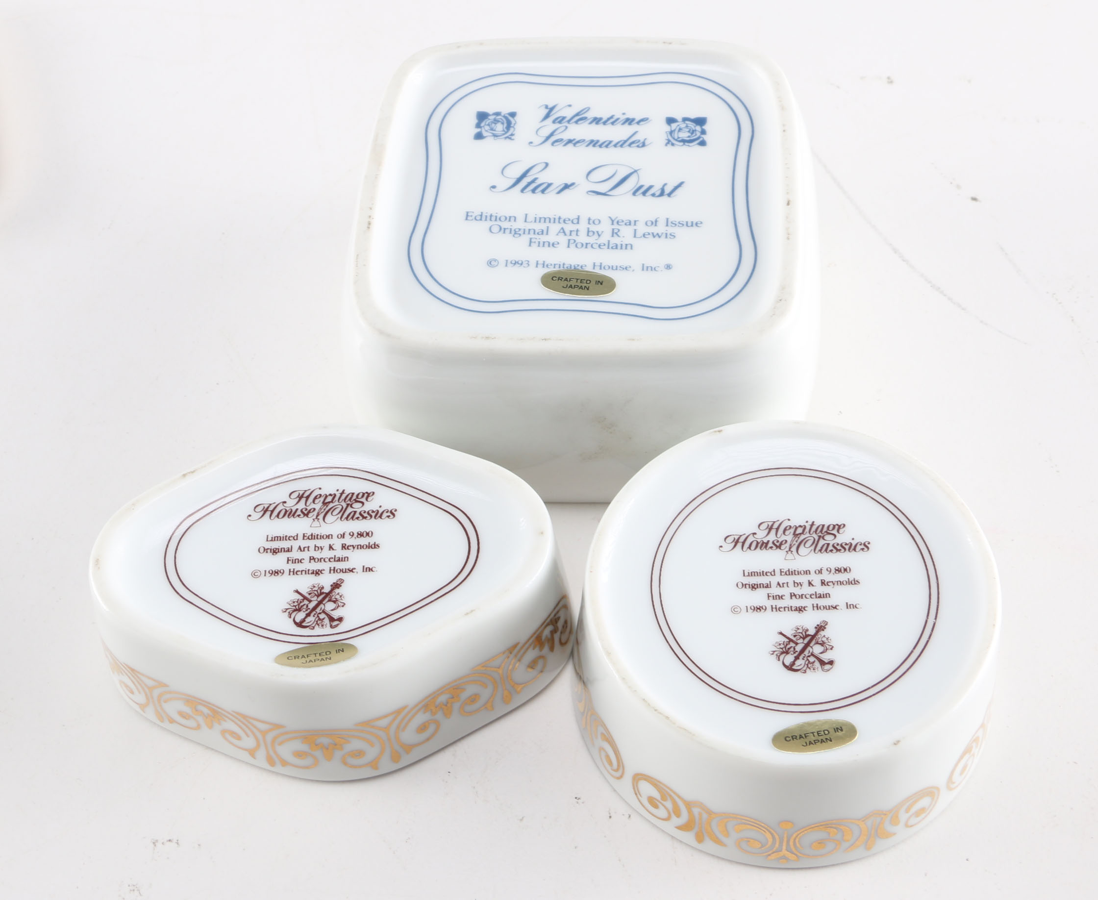 Collection of Heritage House Porcelain Music Boxes