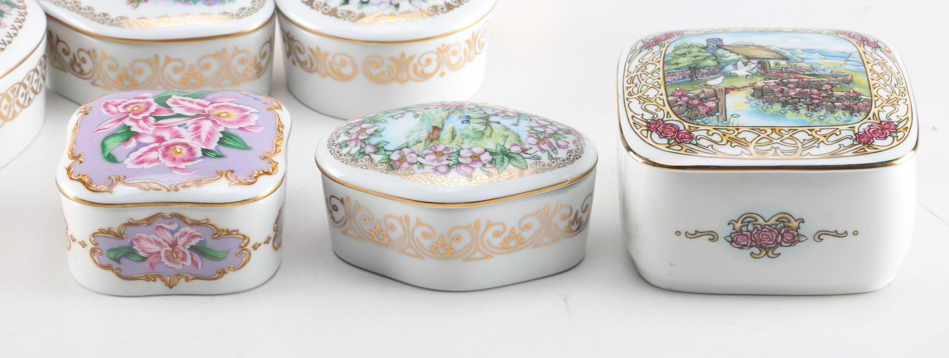 Collection of Heritage House Porcelain Music Boxes