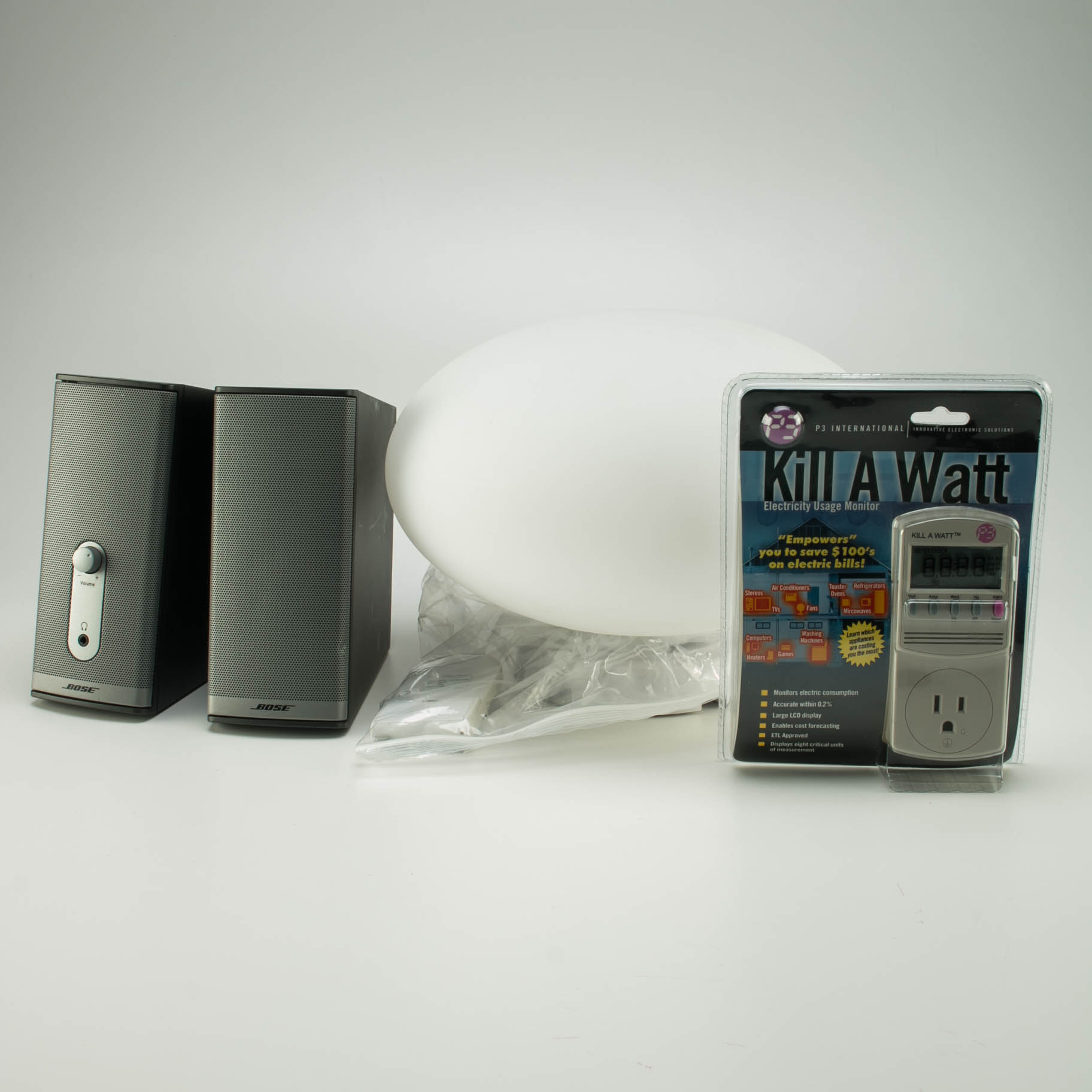 Bose Companion 2 Speakers, Kill A Watt Meter and Remote Fixture