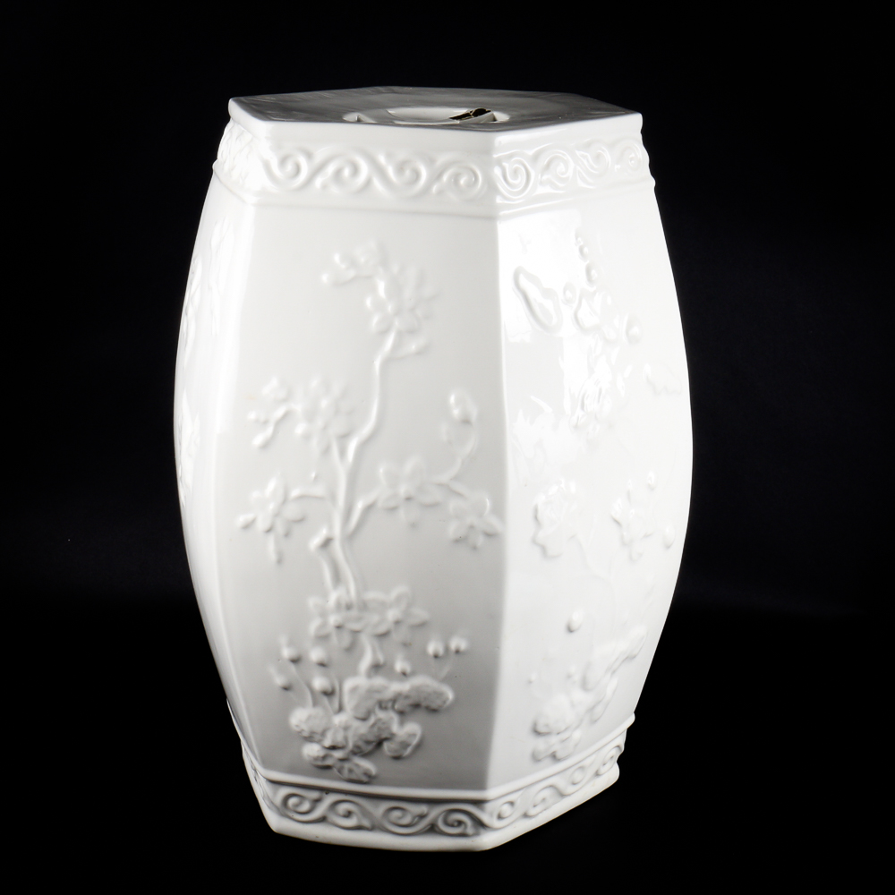 Vintage Ethan Allen Italian Ceramic Garden Seat