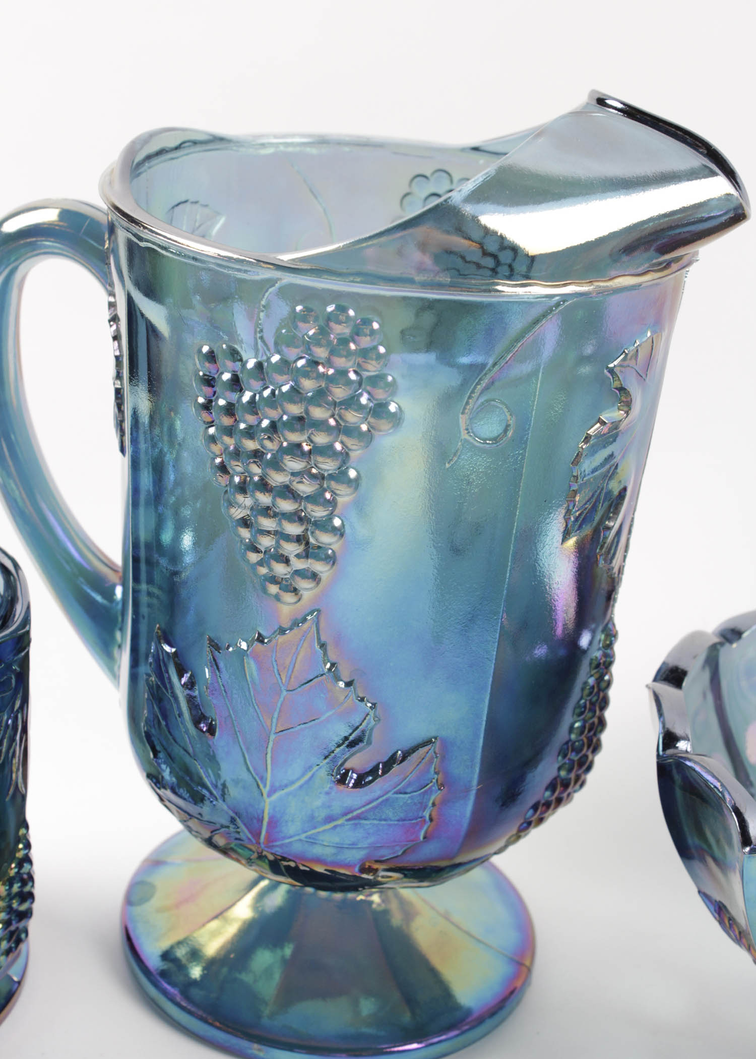 Iridescent Blue Carnival Glassware