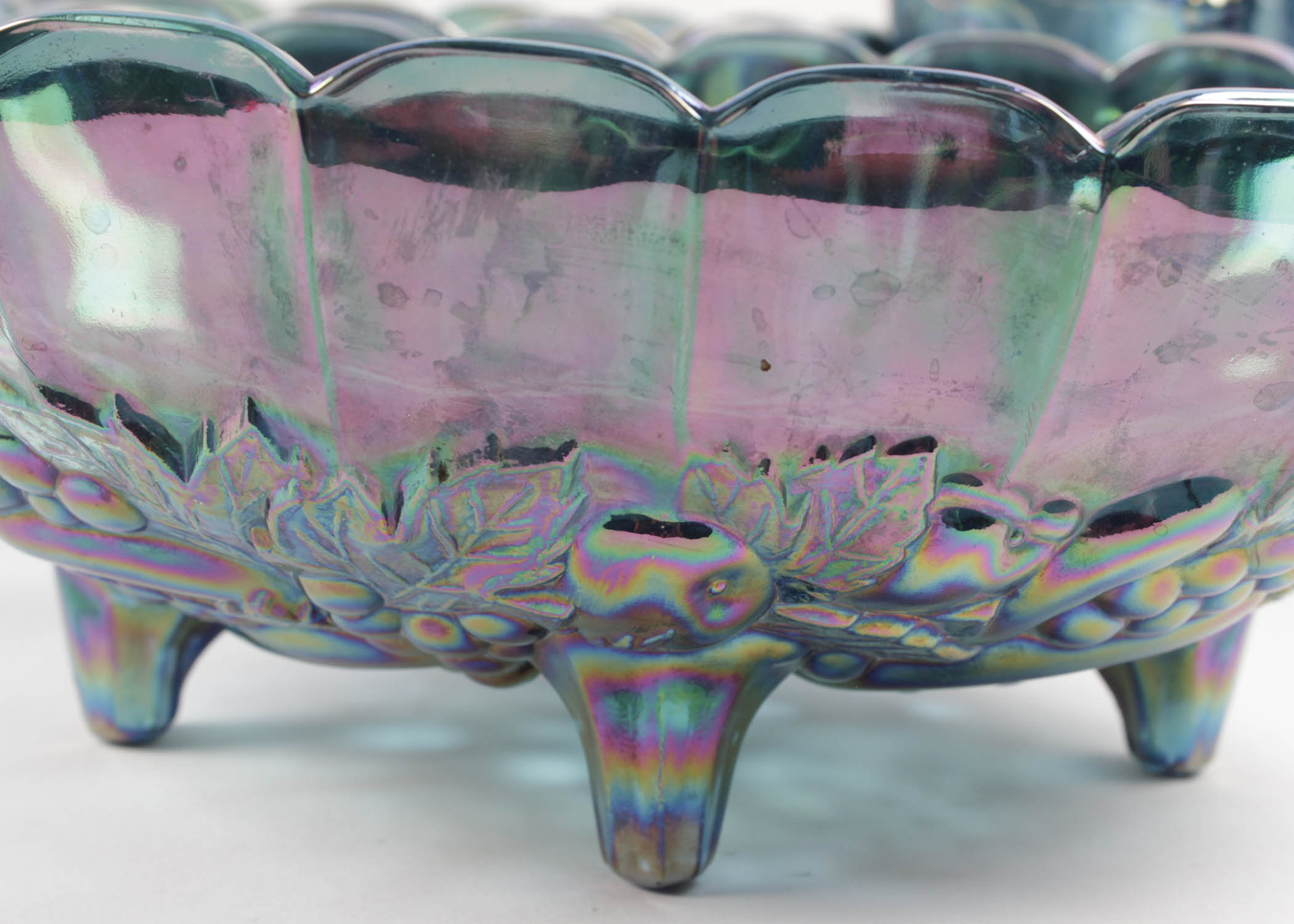 Iridescent Blue Carnival Glassware