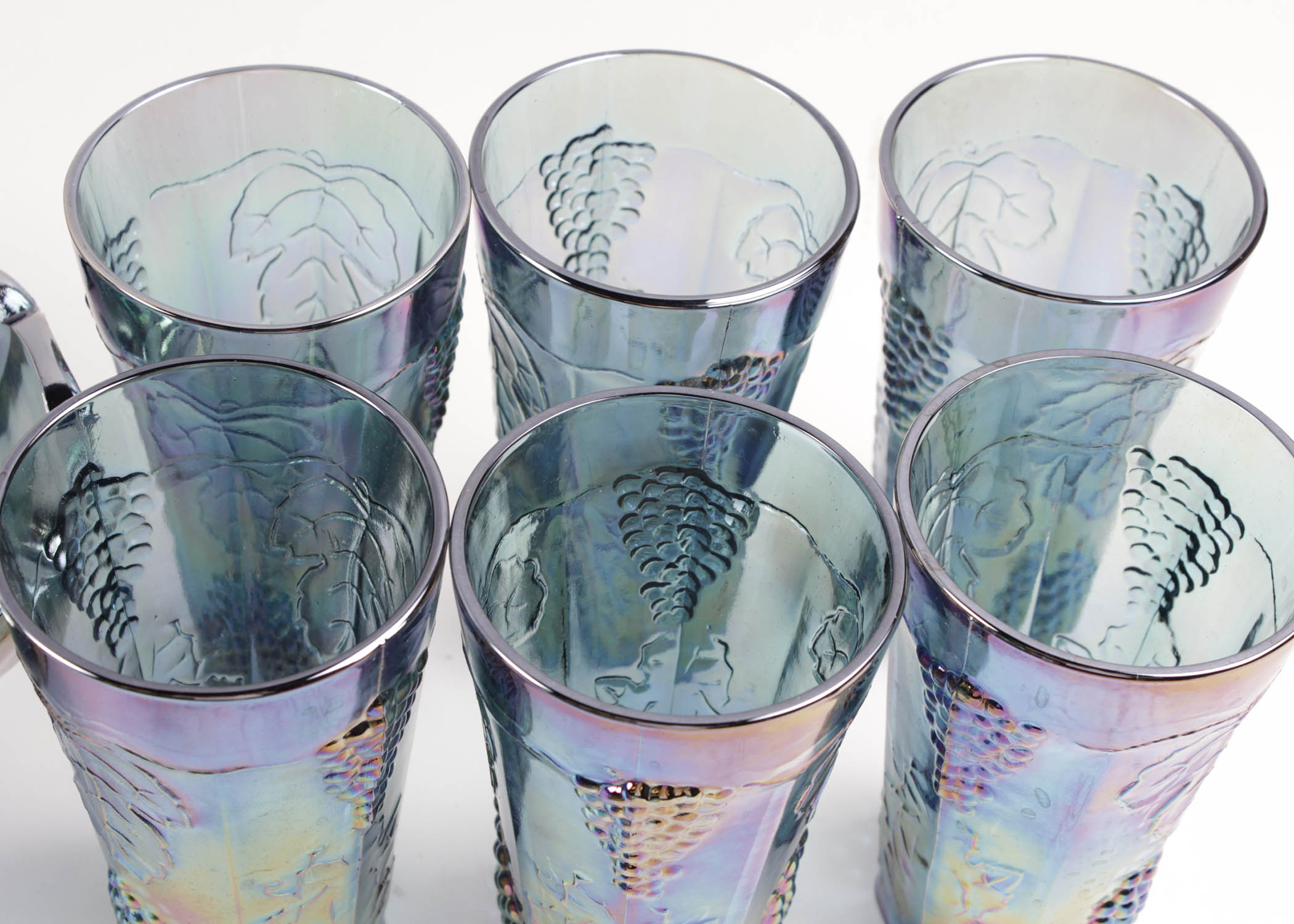 Iridescent Blue Carnival Glassware