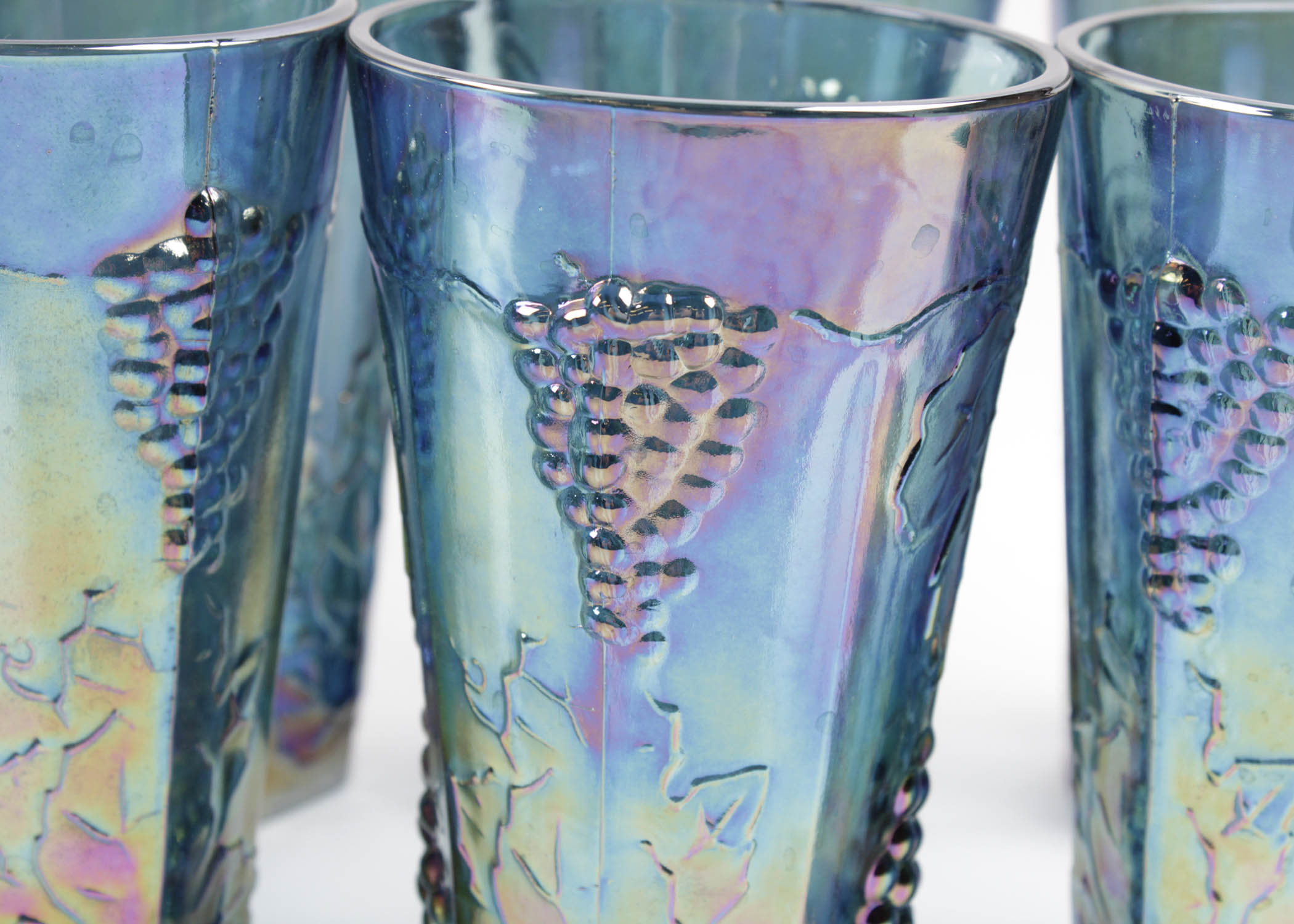 Iridescent Blue Carnival Glassware