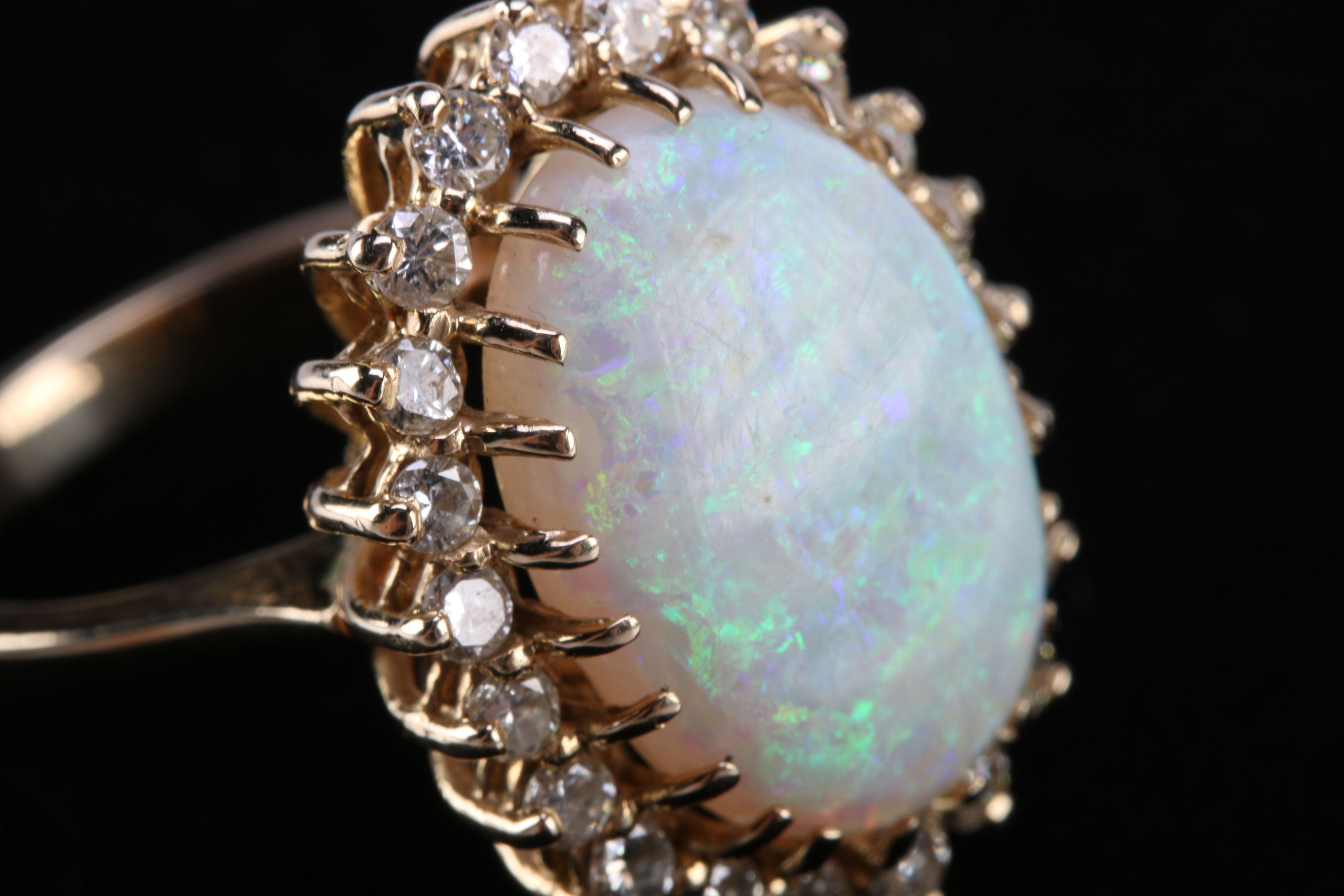 Opal and Diamond 14K Gold Cocktail Ring