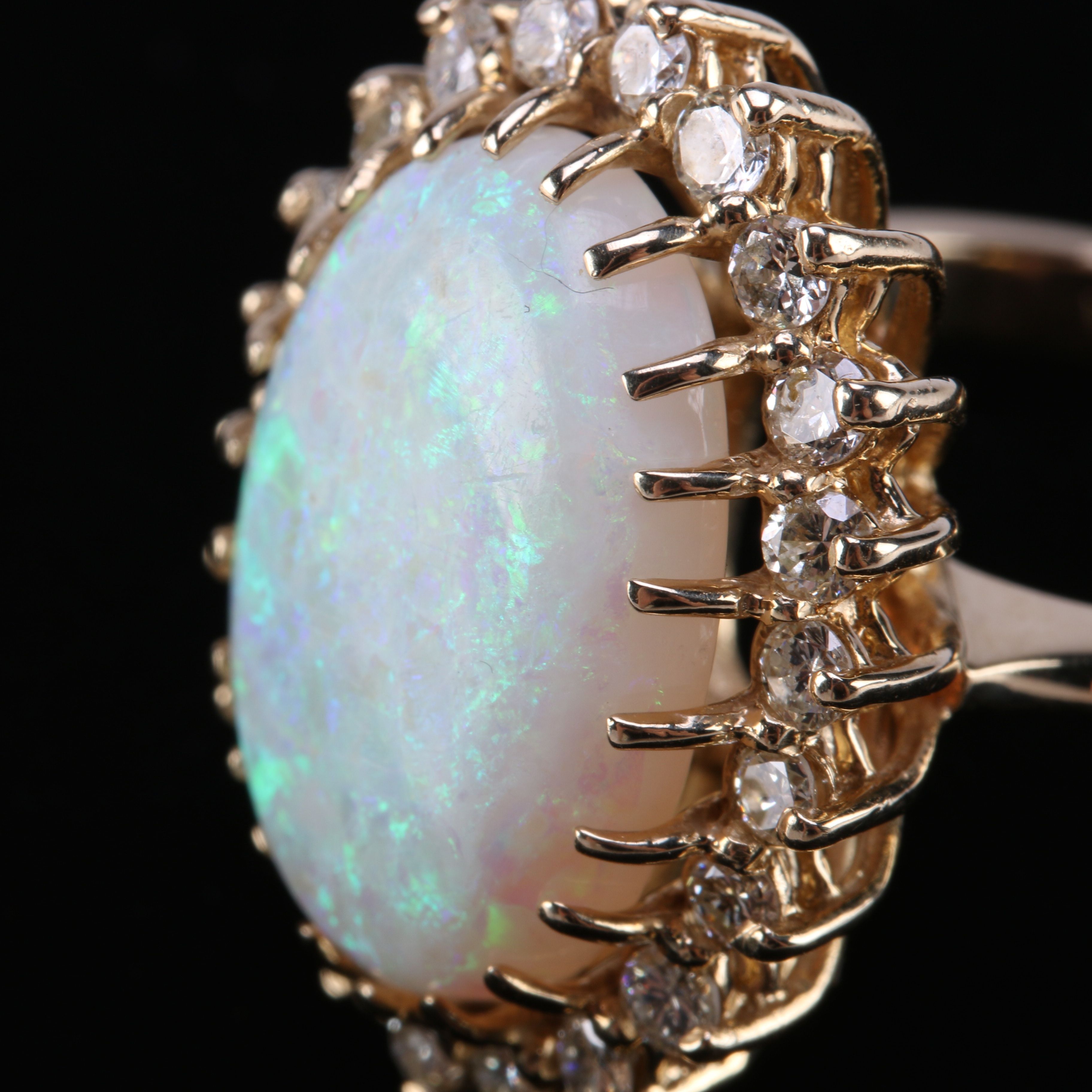 Opal and Diamond 14K Gold Cocktail Ring