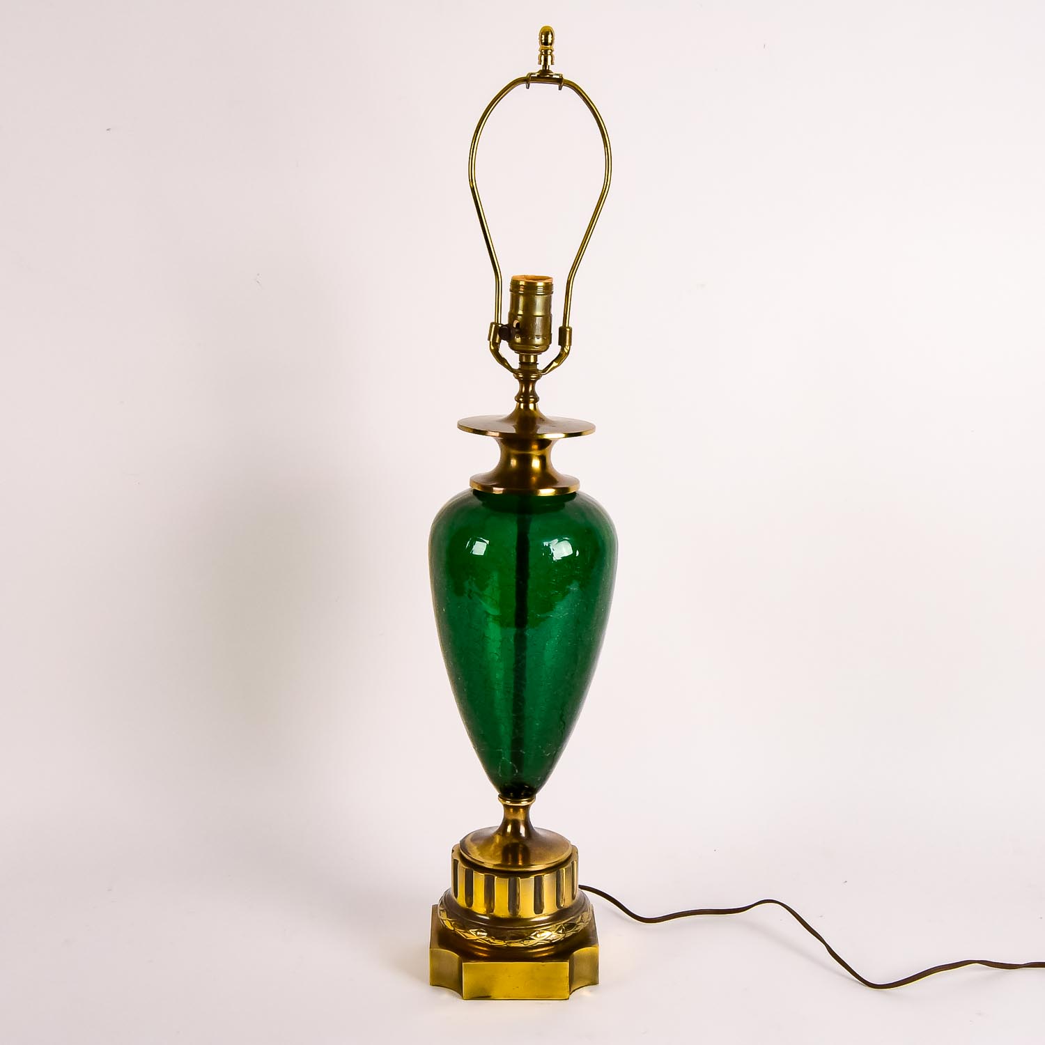 Green Crackle Glass Lamp