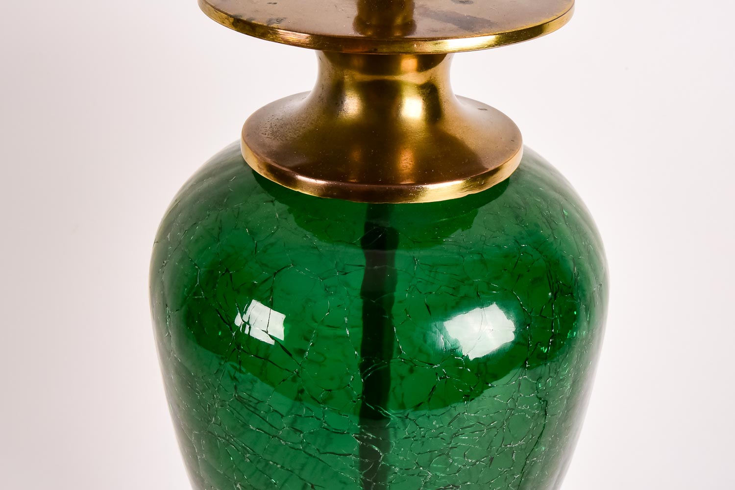 Green Crackle Glass Lamp
