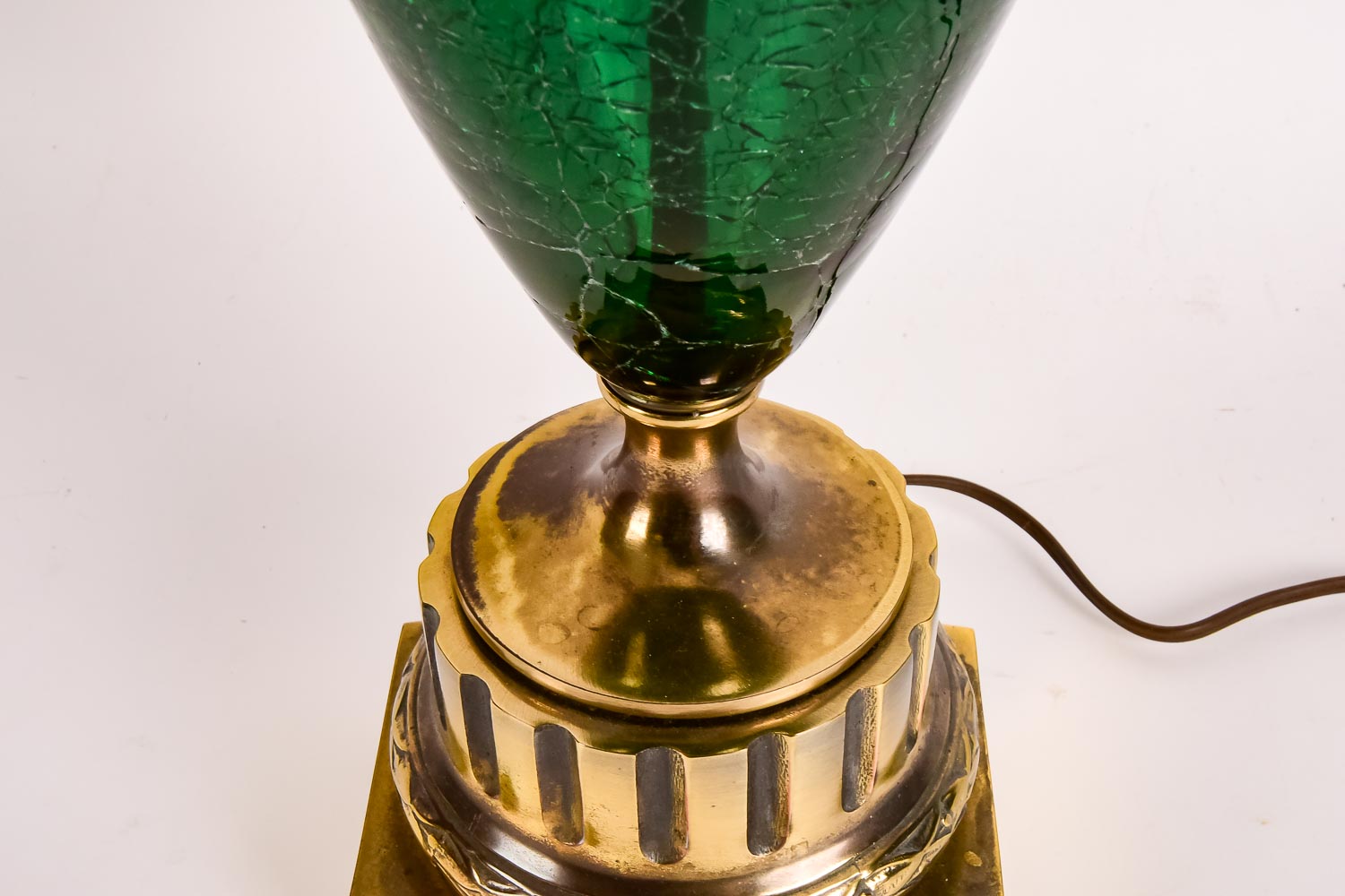 Green Crackle Glass Lamp