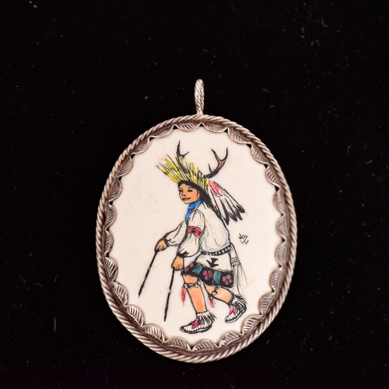 Joy Weddle Sterling and Porcelain Pendant