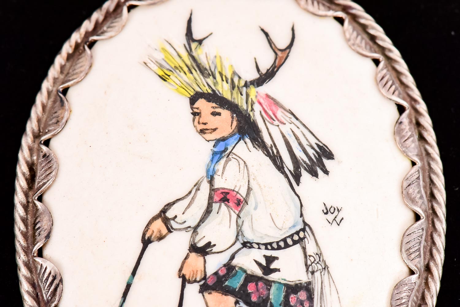 Joy Weddle Sterling and Porcelain Pendant