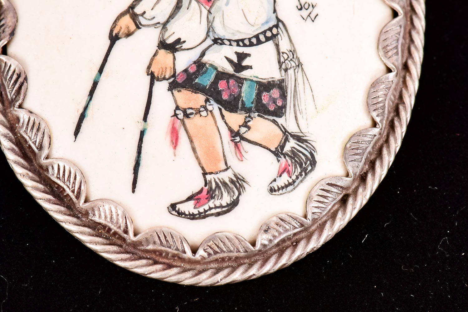 Joy Weddle Sterling and Porcelain Pendant