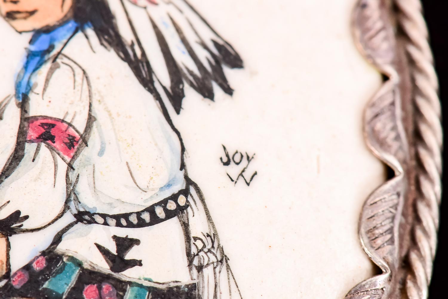 Joy Weddle Sterling and Porcelain Pendant