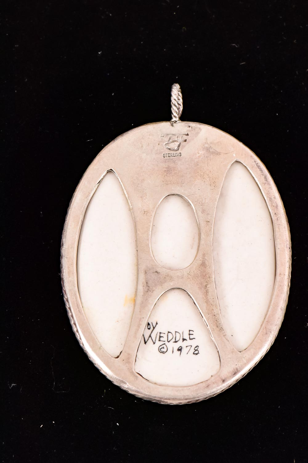 Joy Weddle Sterling and Porcelain Pendant