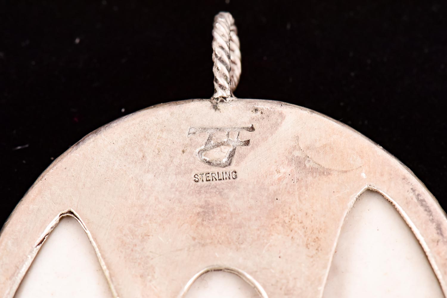 Joy Weddle Sterling and Porcelain Pendant