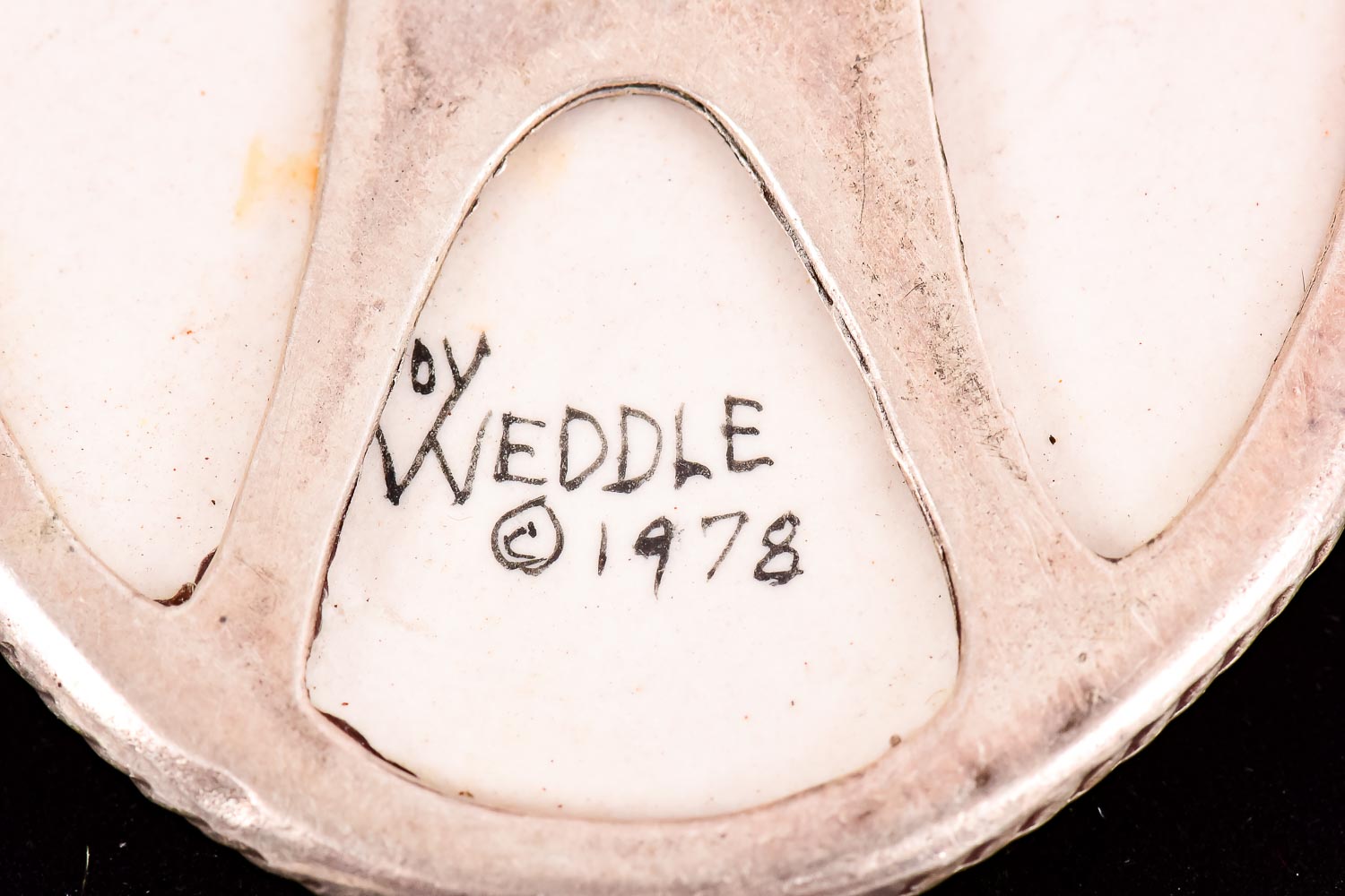 Joy Weddle Sterling and Porcelain Pendant