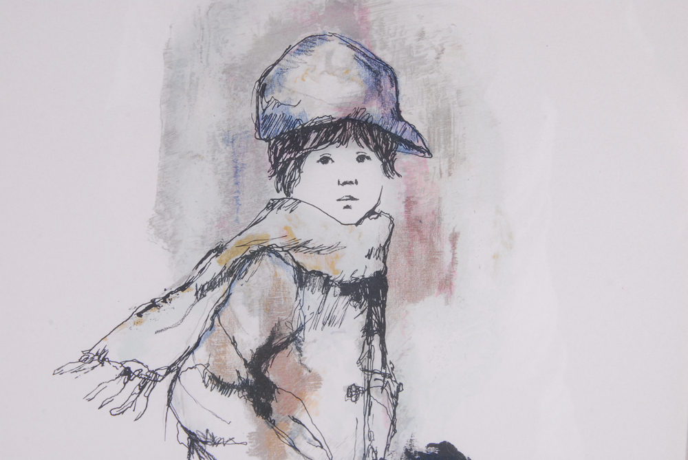 R. Shepard Signed Numbered "Against the Wind" Lithograph