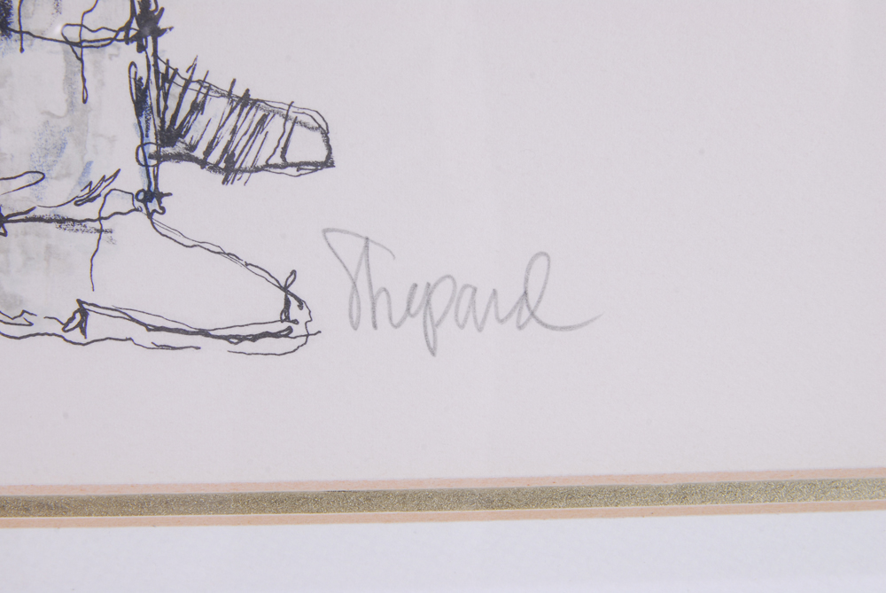 R. Shepard Signed Numbered "Against the Wind" Lithograph