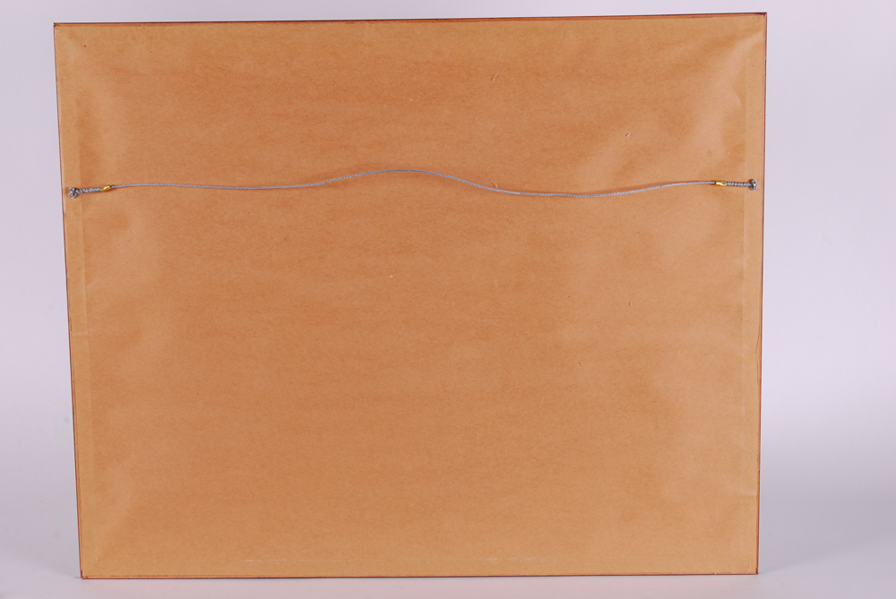 D. Baron Gouache Depicting Modern Couple on Colonial Street