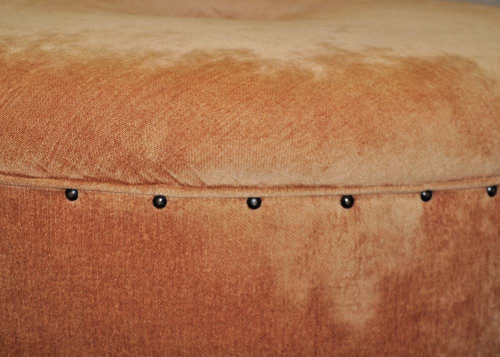 Large Velour Ottoman