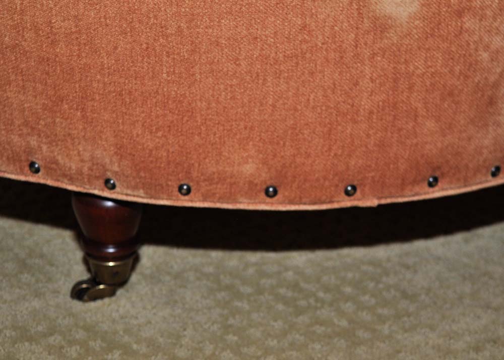 Large Velour Ottoman
