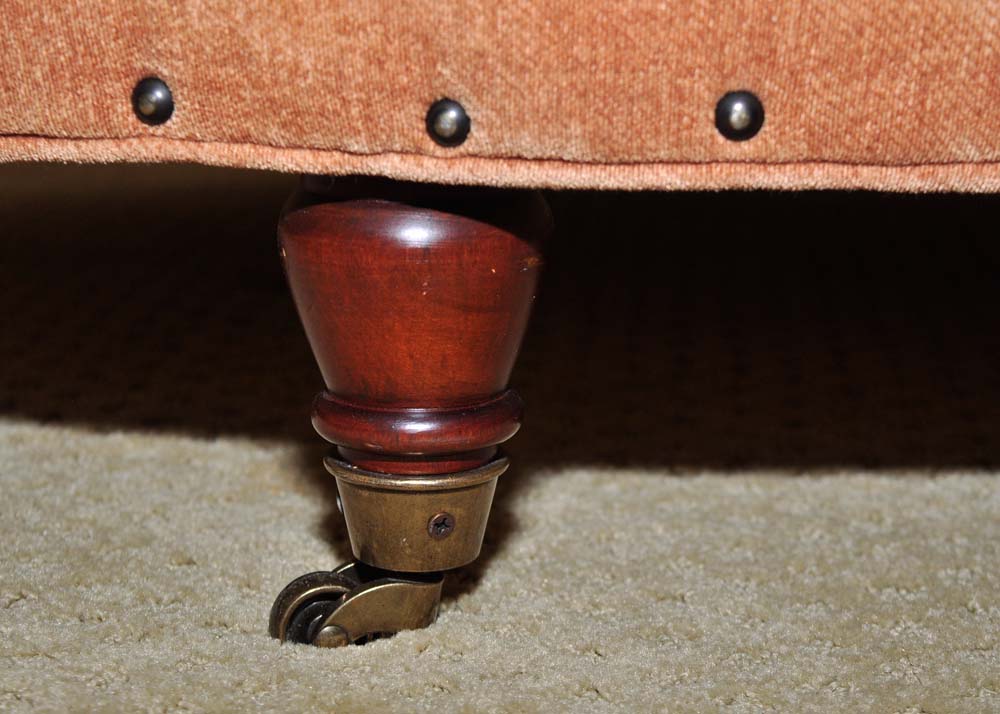 Large Velour Ottoman