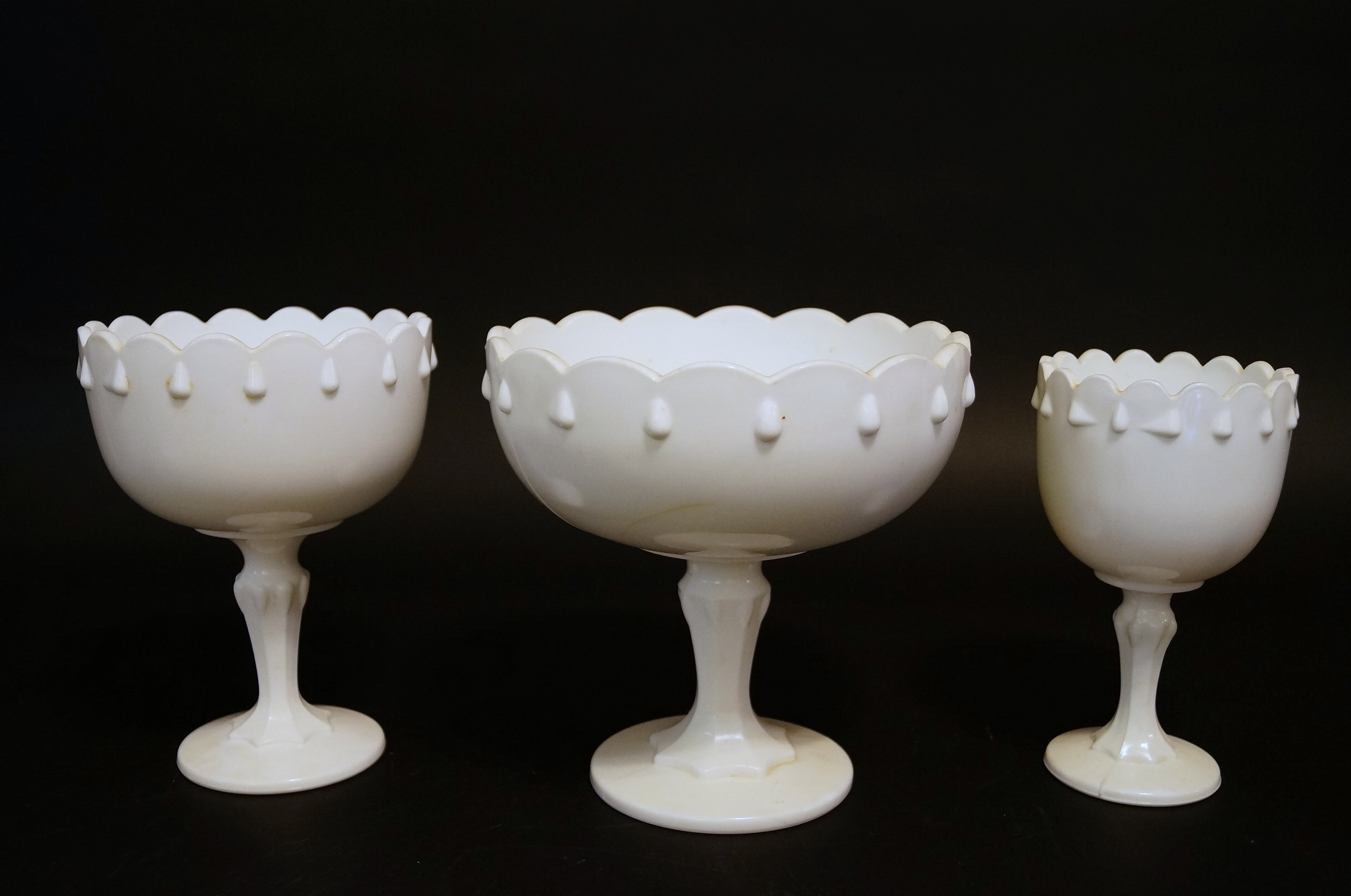 Three Tiered Milk Glass Candy Dish