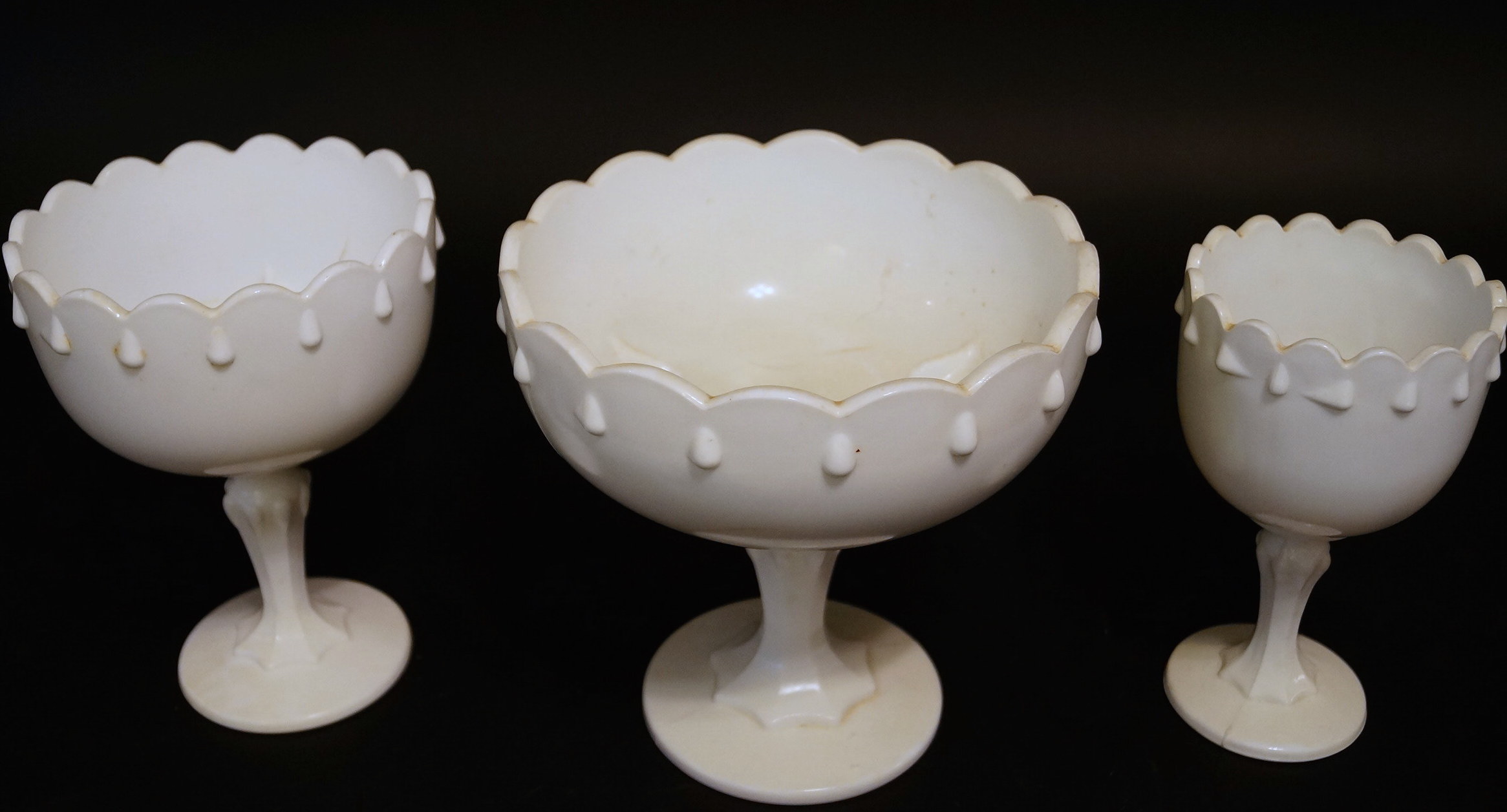 Three Tiered Milk Glass Candy Dish
