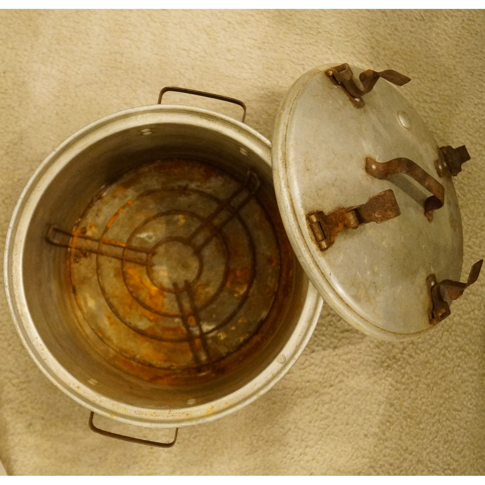 Vintage  Burpee Pressure Cooker with Canning Supplies