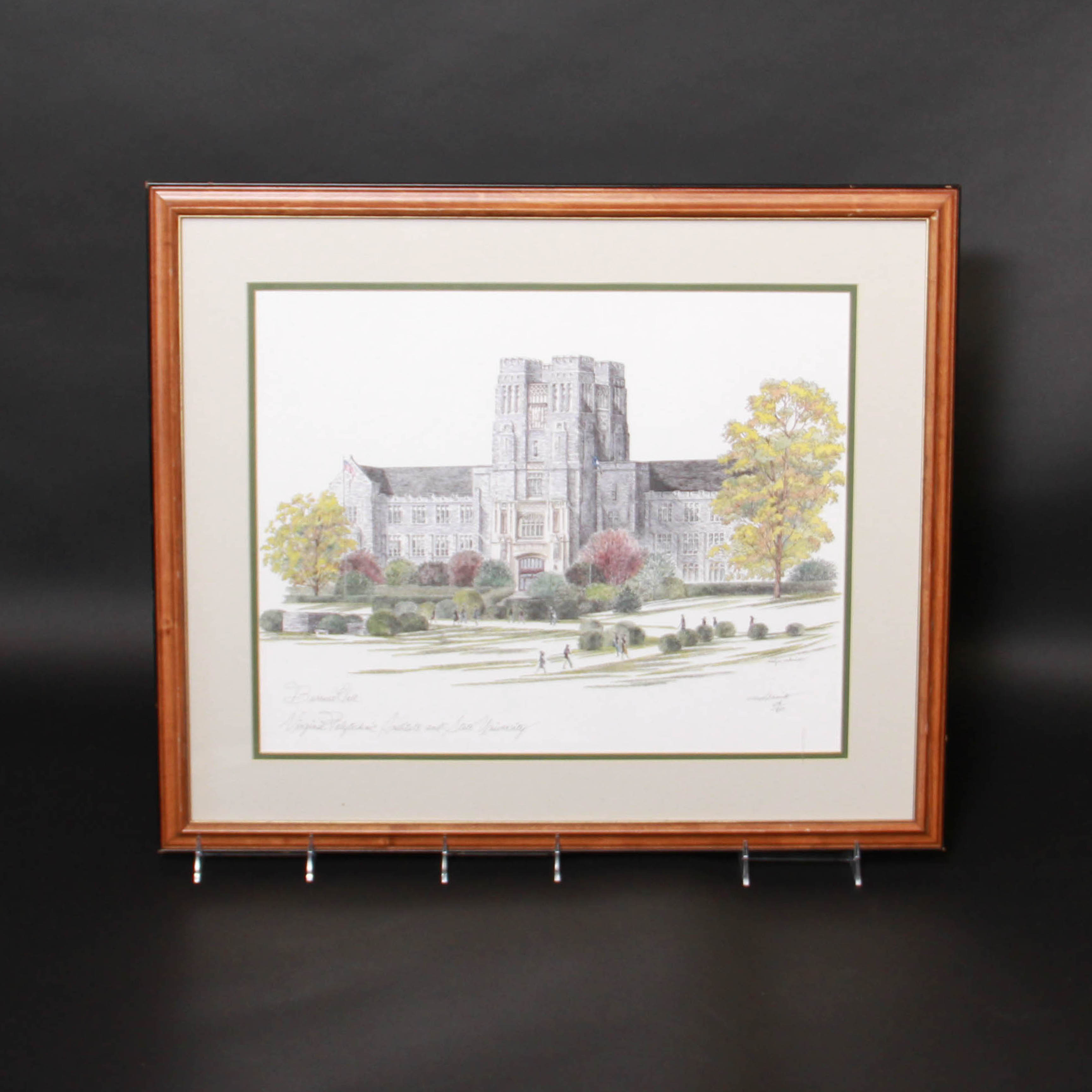 Limited Edition "Burruss Hall" Print by Evelyn Schmidt