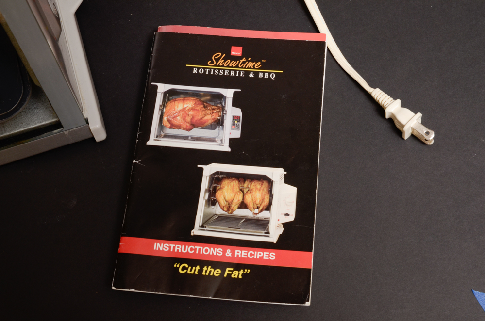 Ronco Showtime Rotisserie with Popeil Recipe Book