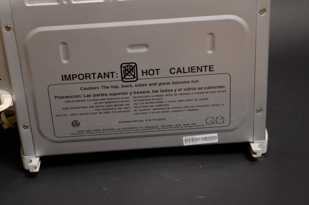 Ronco Showtime Rotisserie with Popeil Recipe Book