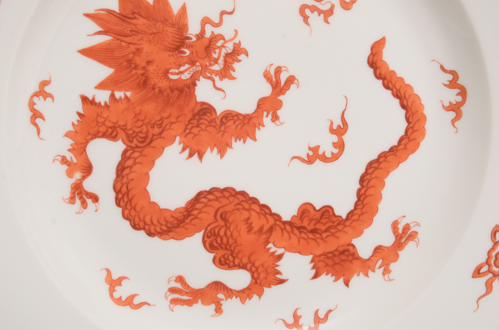 Meissen "Red Dragon" Porcelain Plates