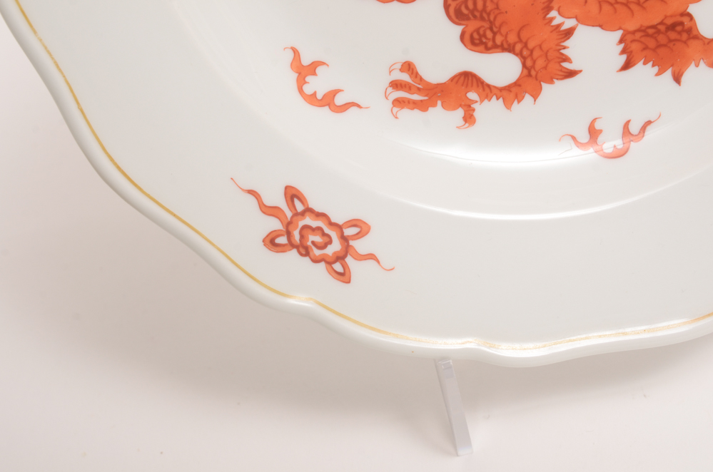 Meissen "Red Dragon" Porcelain Plates