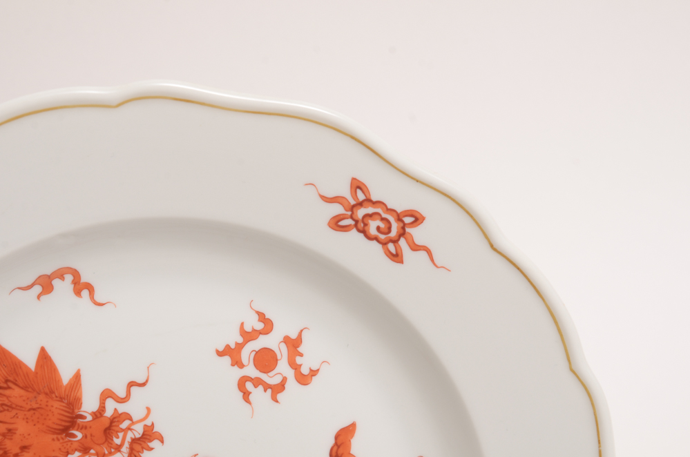 Meissen "Red Dragon" Porcelain Plates