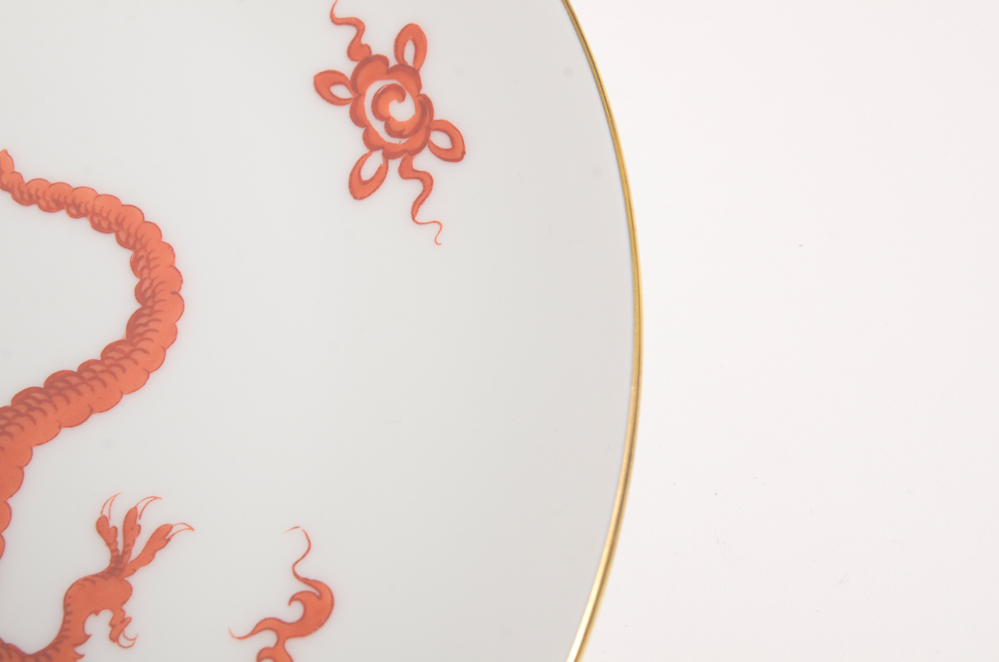 Meissen "Red Dragon" Porcelain Plates