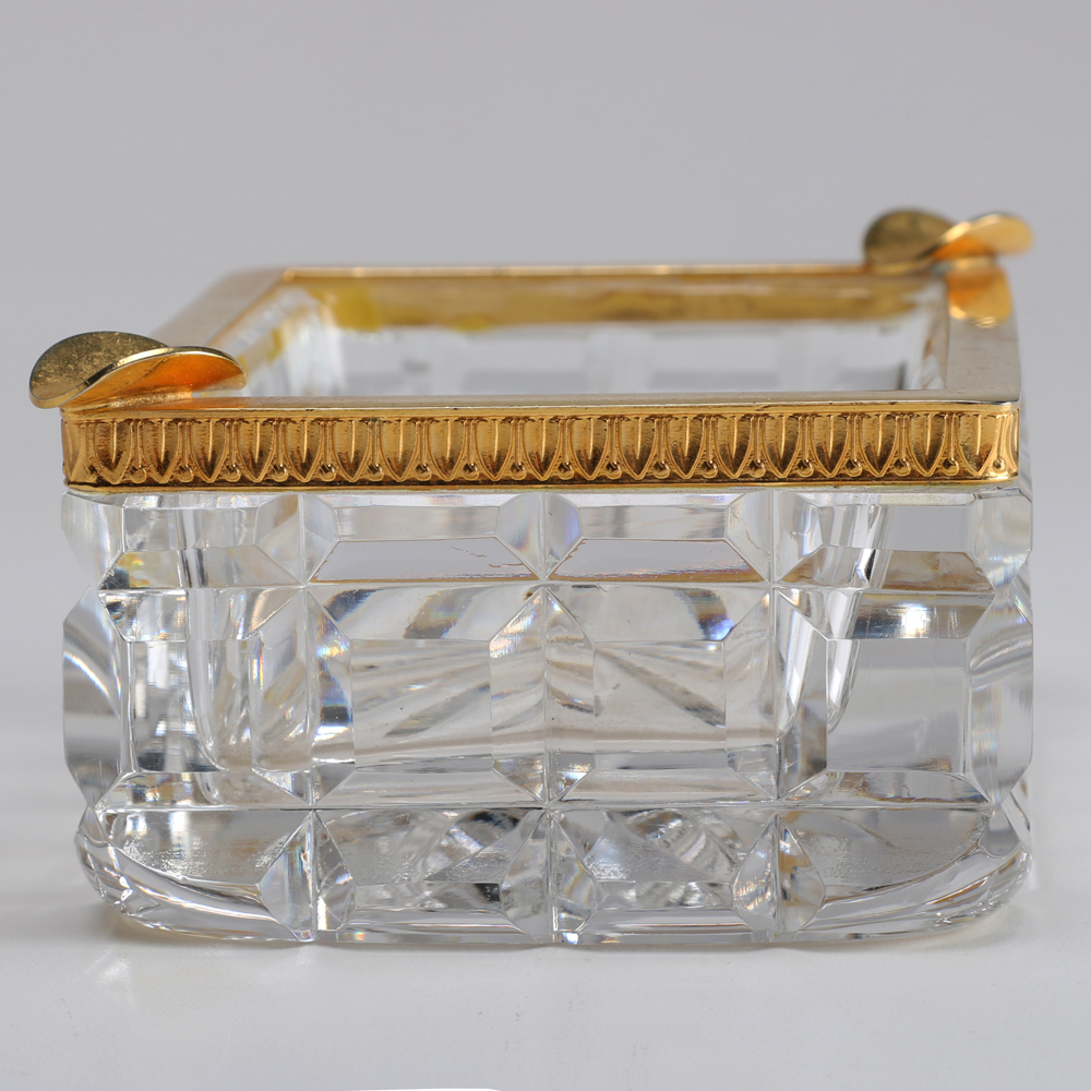 French Cut Glass Ash Receiver Set