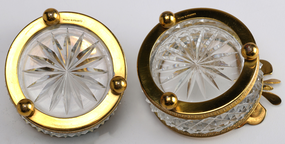 French Cut Glass Ash Receiver Set