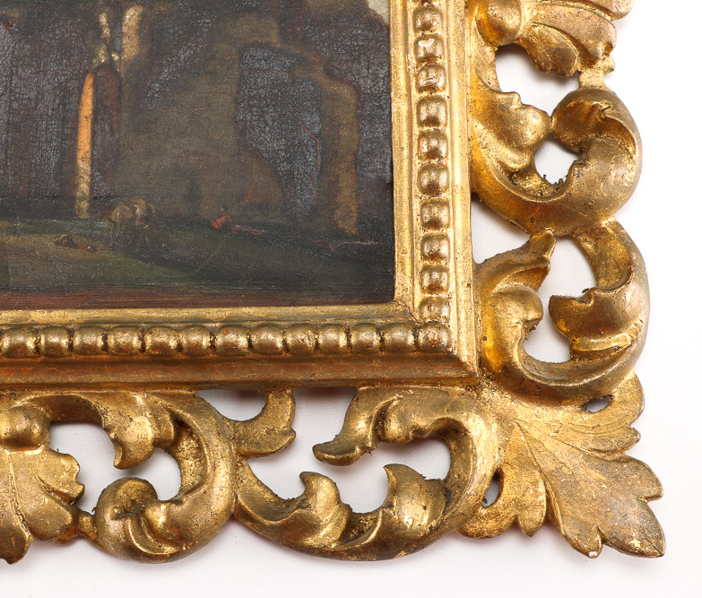 19th Century Italian Oil on Canvas Landscape with Figures