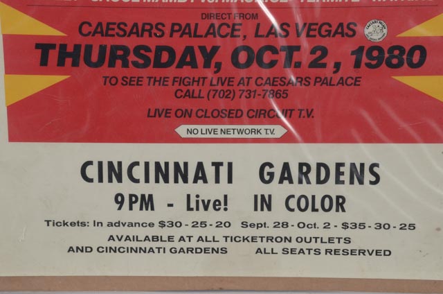 1980 Holmes Vs.  Ali Closed Circuit TV Boxing Poster