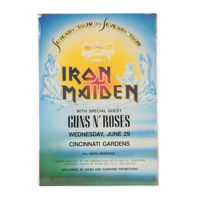 Vintage Iron Maiden And Guns N' Roses Concert Poster