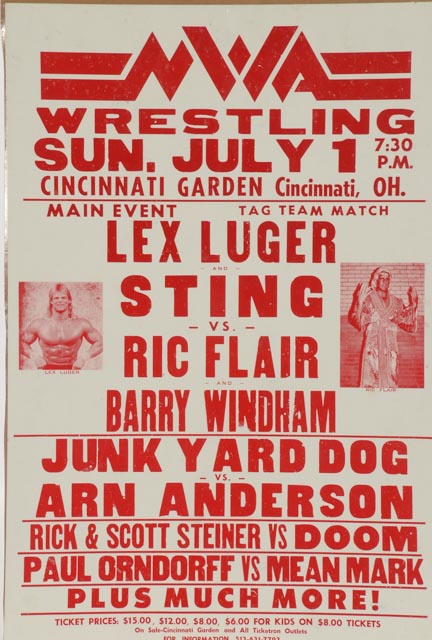 Wresting Poster Lex Luger/Sting Vs. Ric Flair/Barry Windham