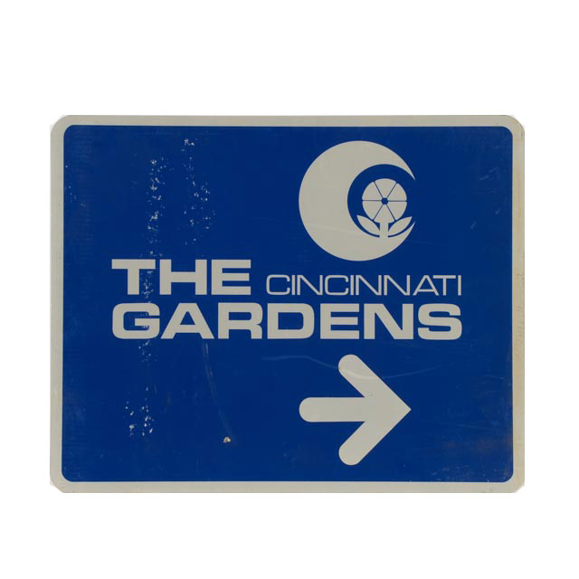 Cincinnati Gardens Metal Street Sign