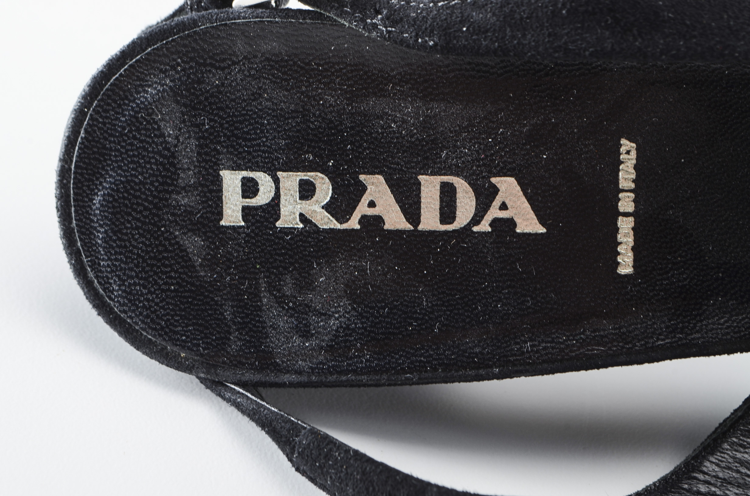 Prada Black Suede Sling Back Pumps